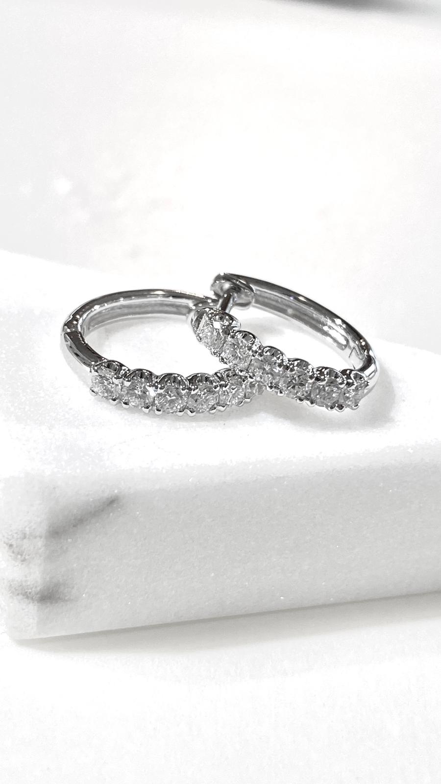 培育鑽石電鍍白0.211ct圈圈耳環 Lab grown diamond earrings