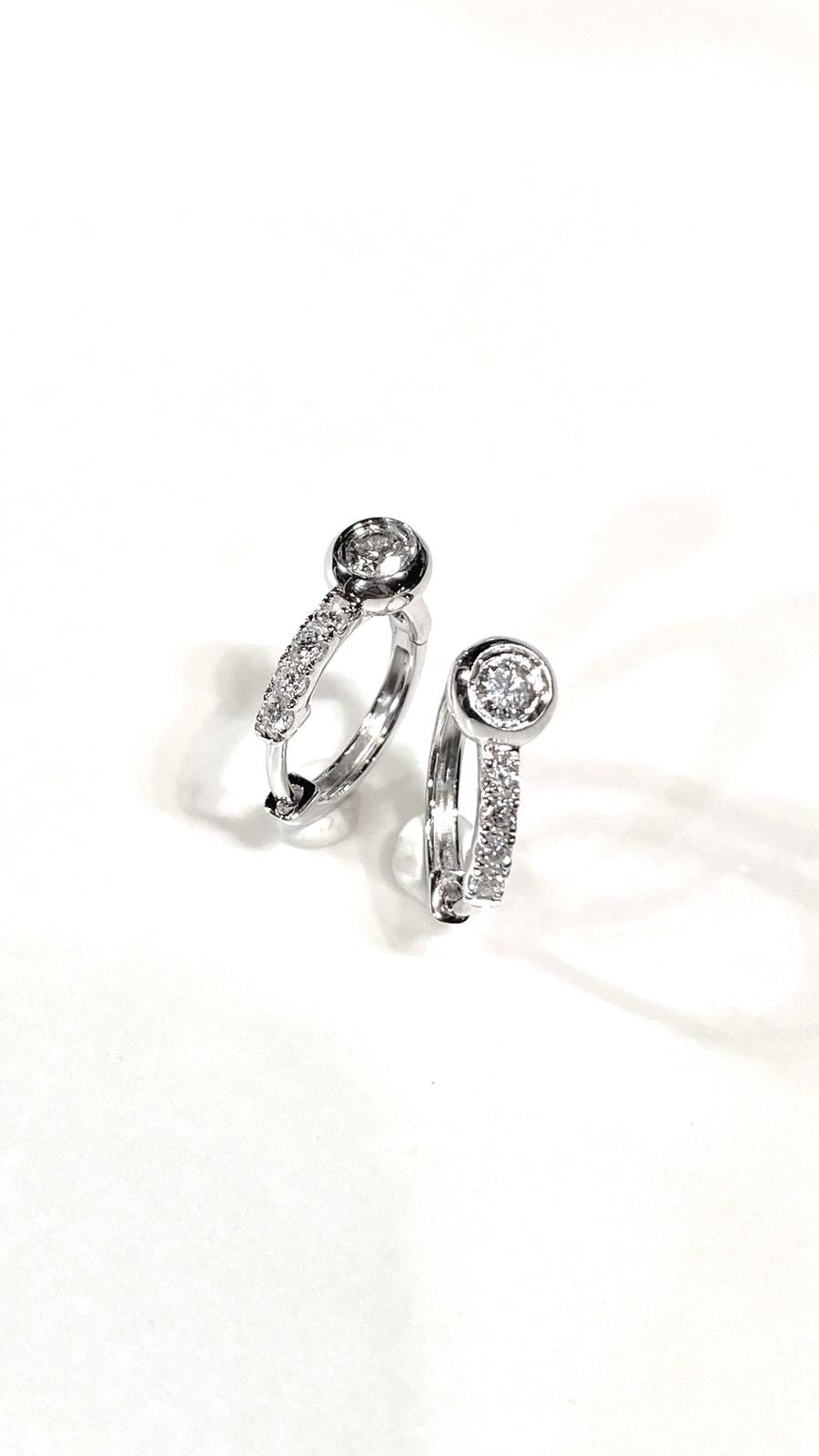 培育鑽石0.35ct /pair 電鍍白金耳環 Lab grown diamond earrings