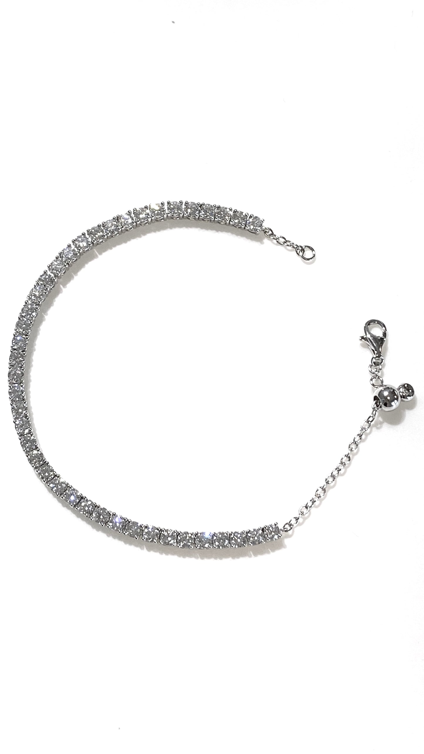 培育鑽石2.4ct (2.42mm)電鍍白手鏈 lab grown diamond Tennis bracelet
