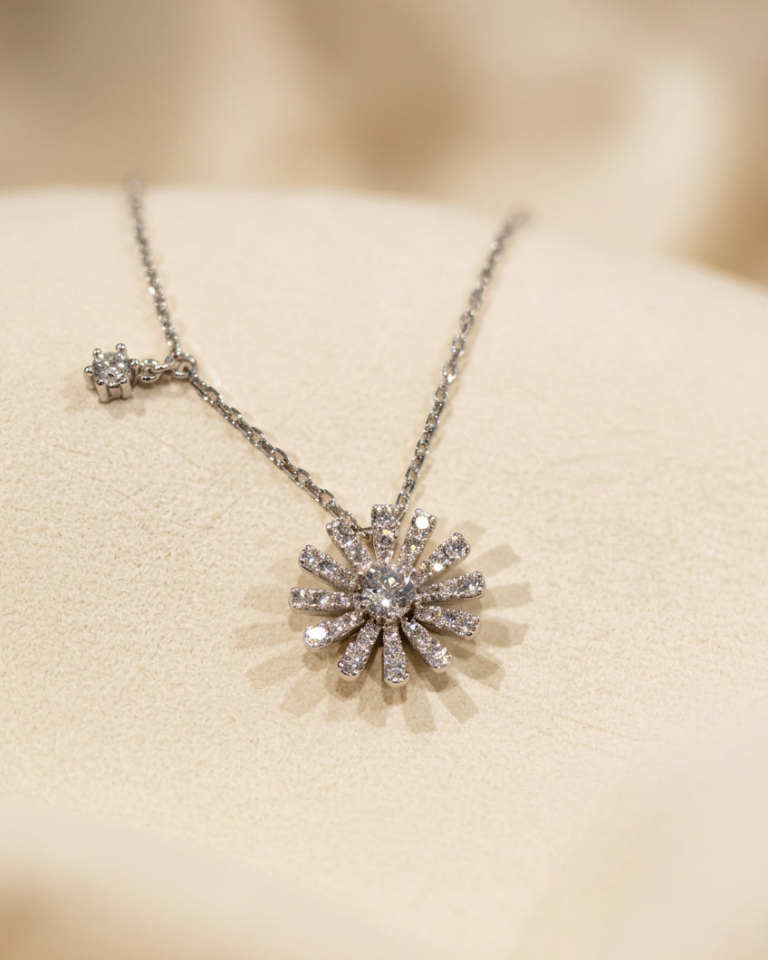 培育鑽石電鍍白金項鏈O.244ct+0.3ct Lab grown diamond pendent