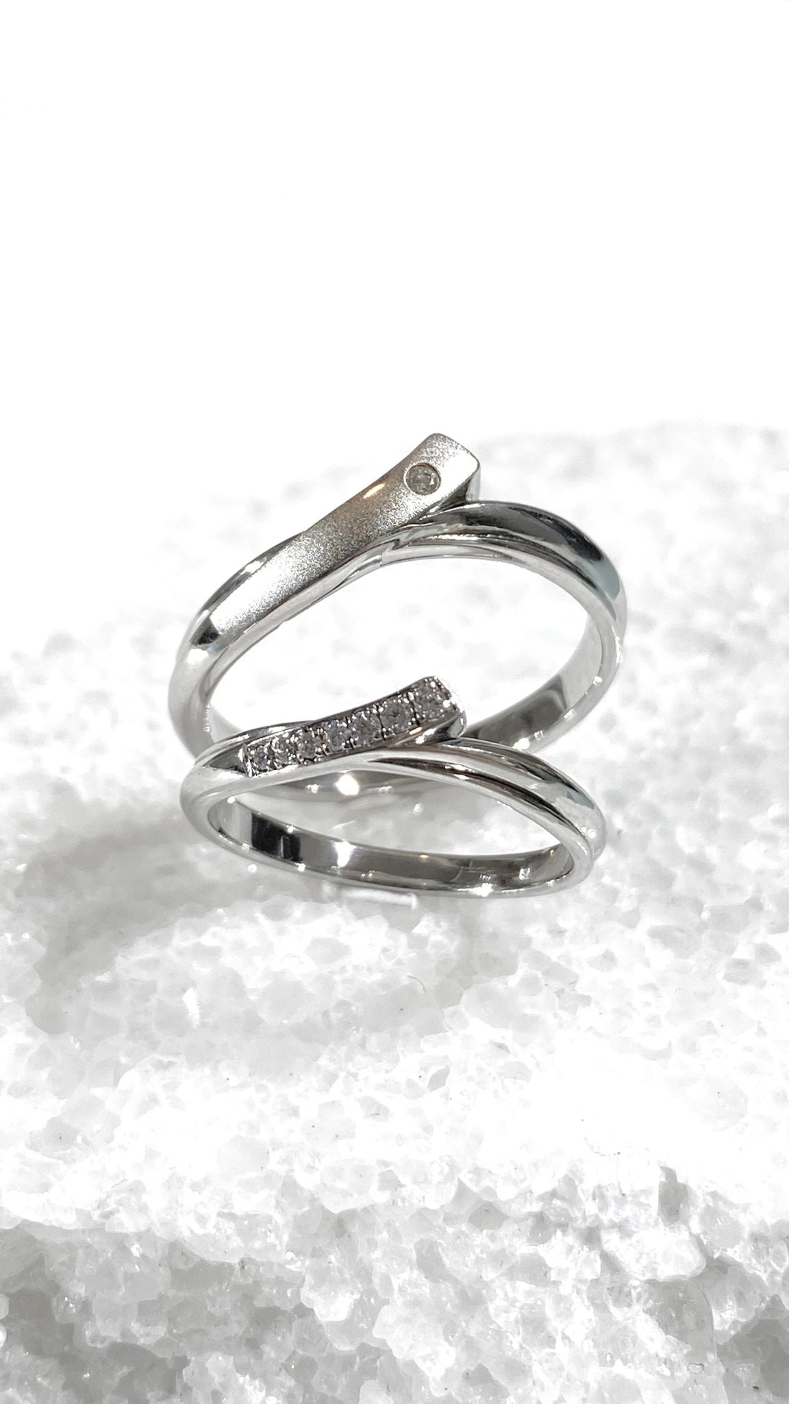 Lab grown diamond Platinum Couple Ring