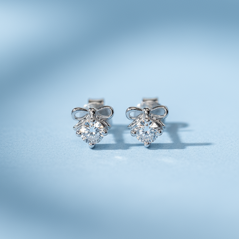 培育鑽石0.131ct電鍍白金耳環 Lab grown diamond earrings