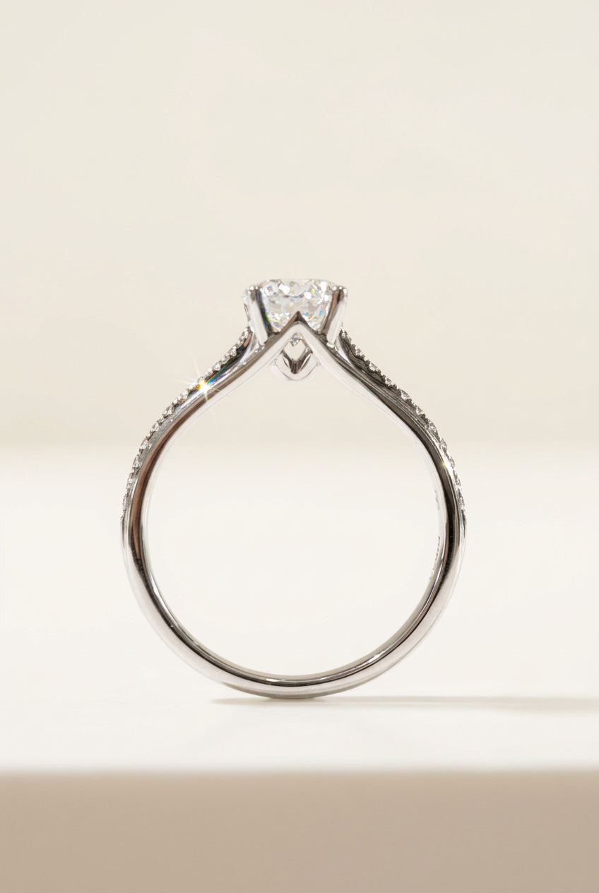 培育鑽石戒指 主石1ct+0.139ct鉑金950 Lab grown diamond ring