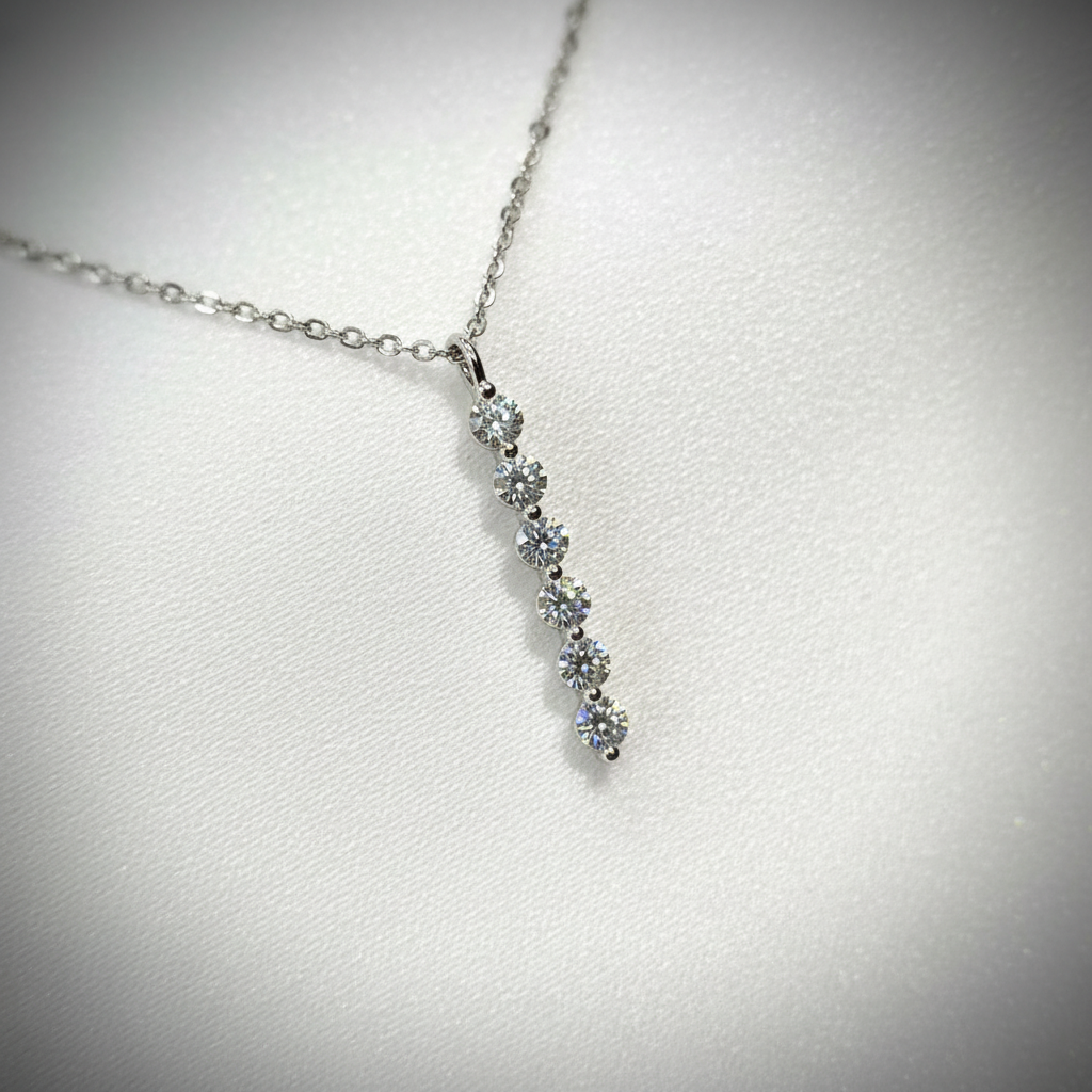 培育鑽石0.683ct 電鍍白金項鏈 Lab grown diamond pendant