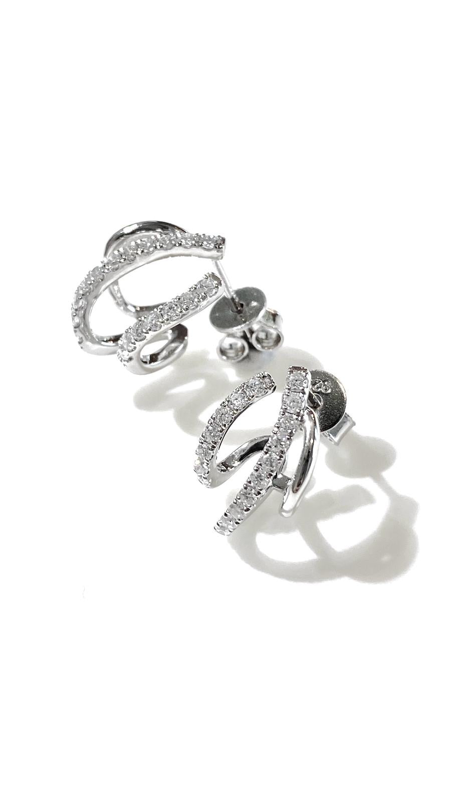 培育鑽石0.22ct電鍍白耳環 Lab grown diamond earrings