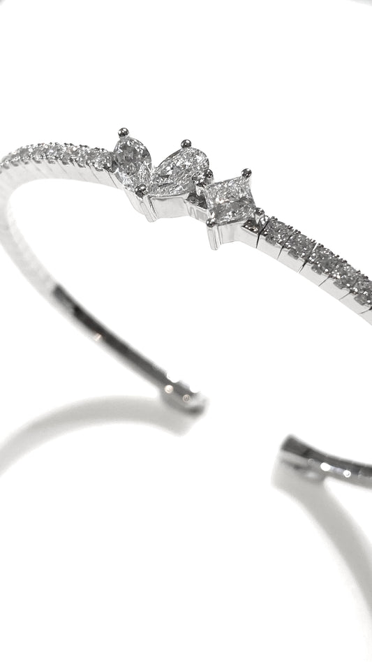 培育鑽石水滴、公主方及馬眼0.98ct/1.1ct手鈪 Lab grown diamond 18k plated Bracelet