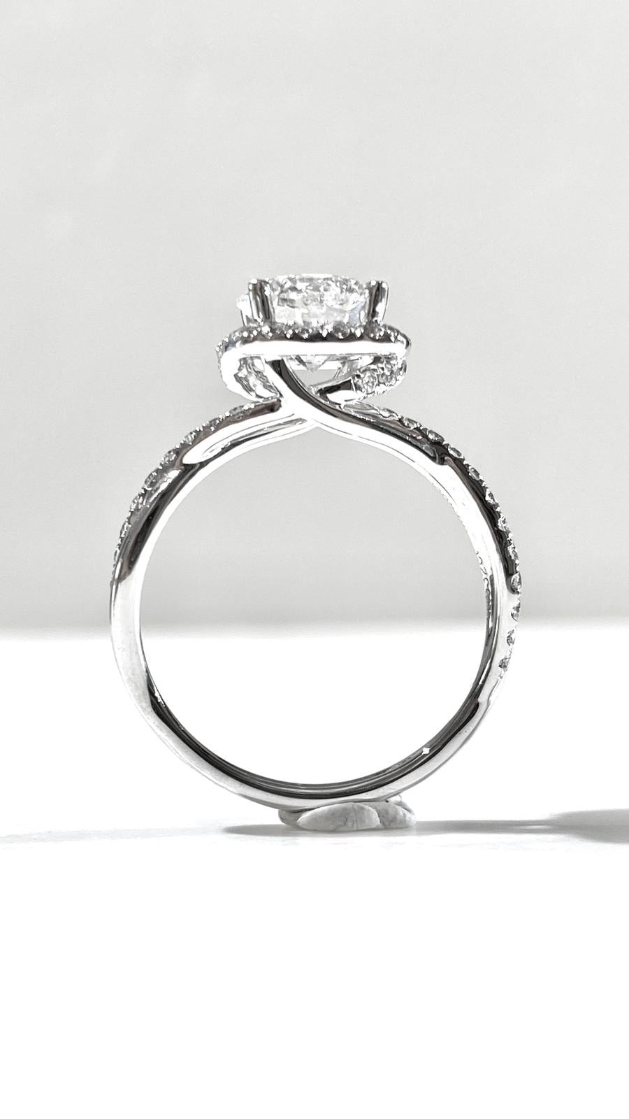 培育鑽石戒指 1.5ct圍鑽鉑金 950 Lab grown diamond Ring