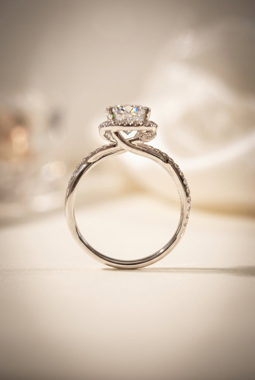 培育鑽石戒指 主石1.5ct+0.48ct圍鑽鉑金 950 Lab grown diamond Ring