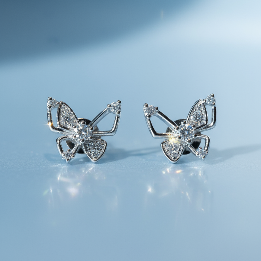 培育鑽石0.125ct電鍍白金耳環 Lab grown diamond earrings