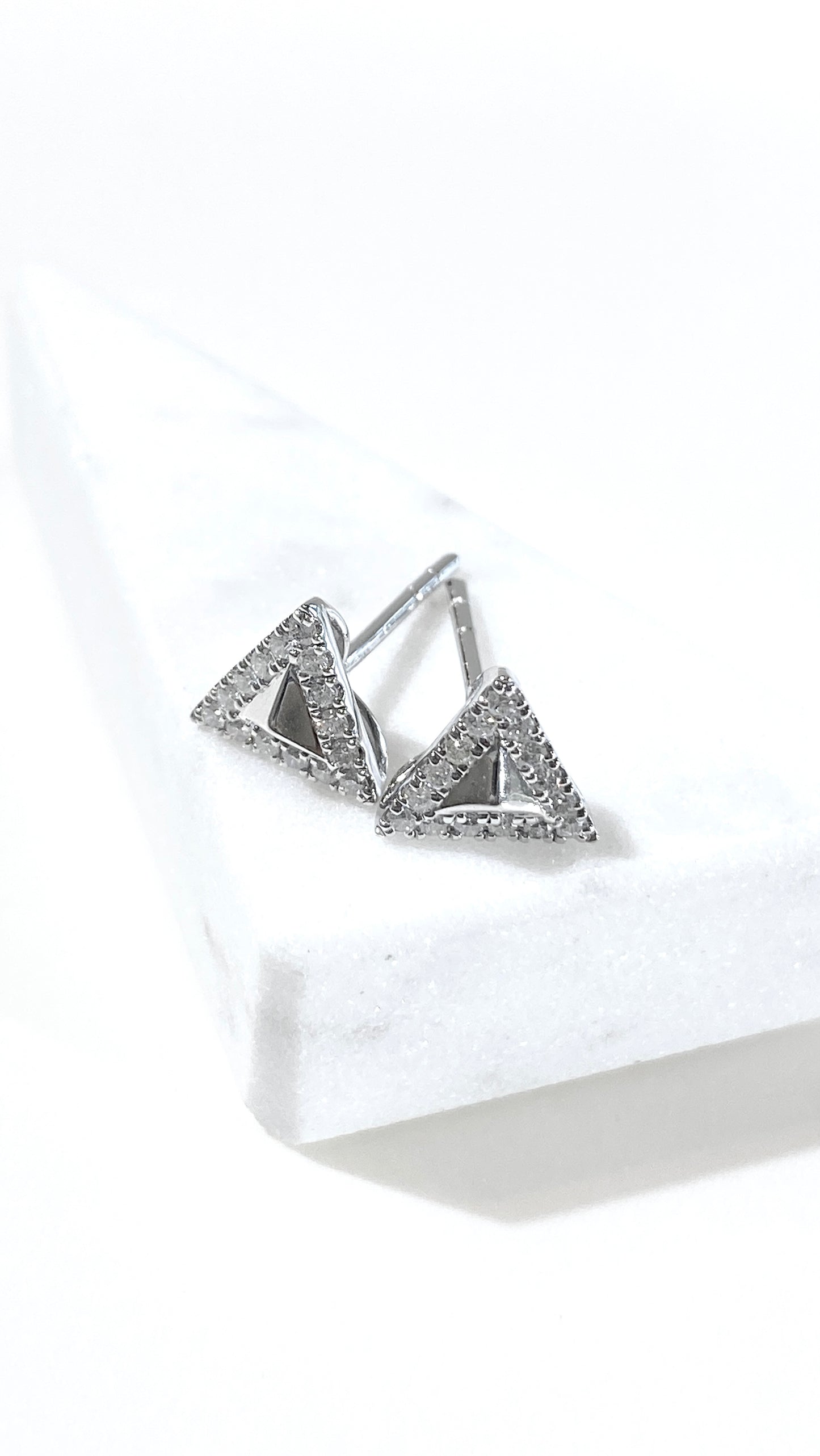 培育鑽石電鍍白耳環 0.152ct Lab grown diamond earrings