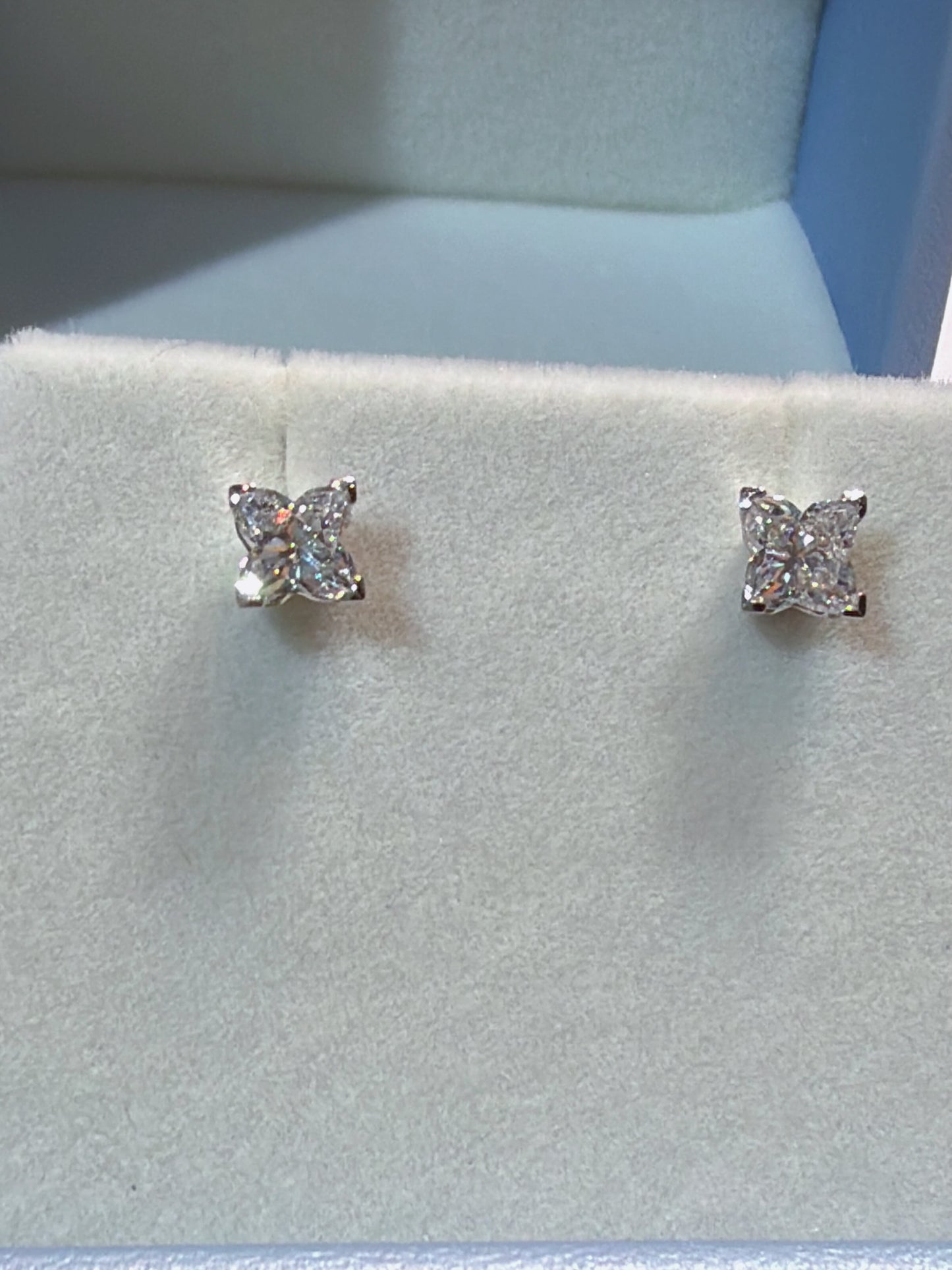 培育鑽石鉑金耳環 0.5 ct 一對共1ct 4 pear cut Lab grown diamond earrings