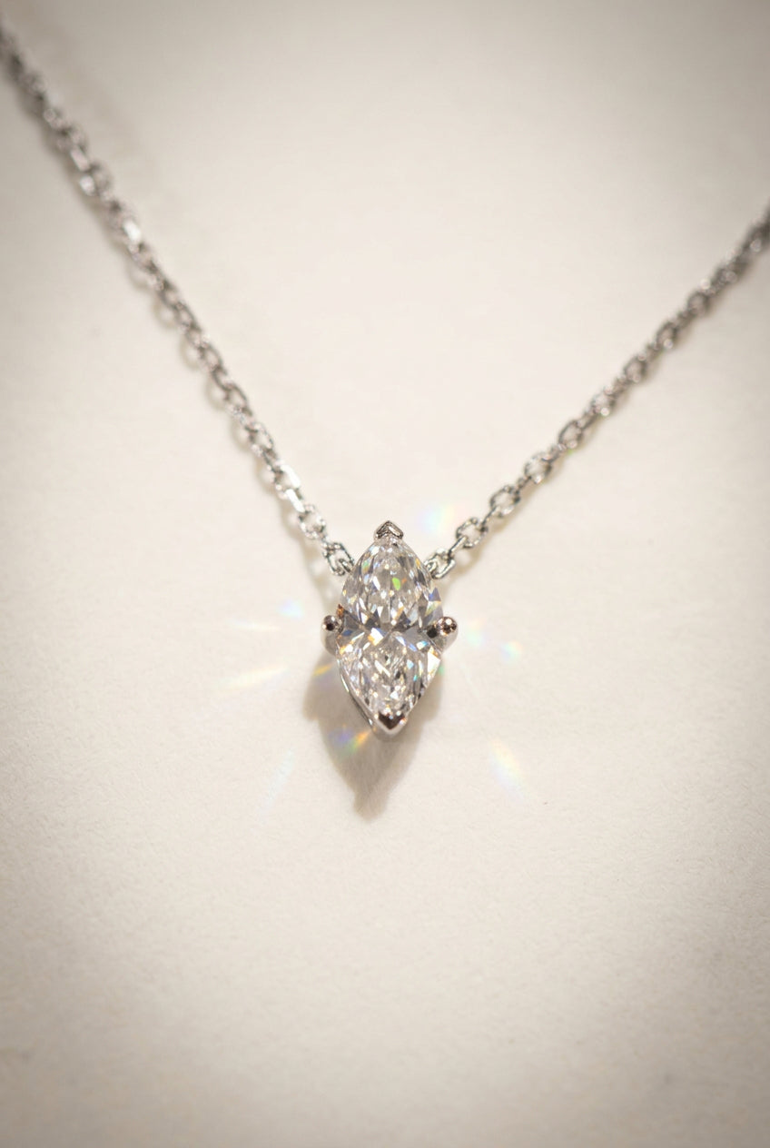 培育鑽石馬眼型1ct 鉑金PT950項鏈 Lab grown Marquise cut diamond Pendant