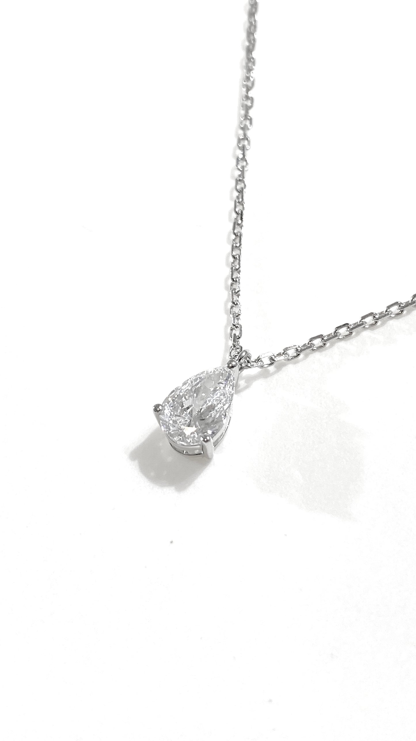 培育鑽石水滴型1ct 鉑金水PT950項鏈 Lab grown diamond pear cut Pendant