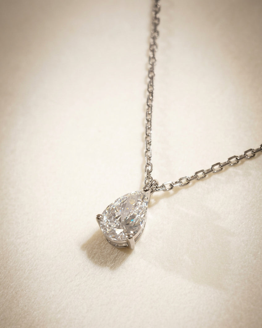 培育鑽石水滴型0.5ct 鉑金PT950項鏈 Lab grown diamond Pear cut Pendant