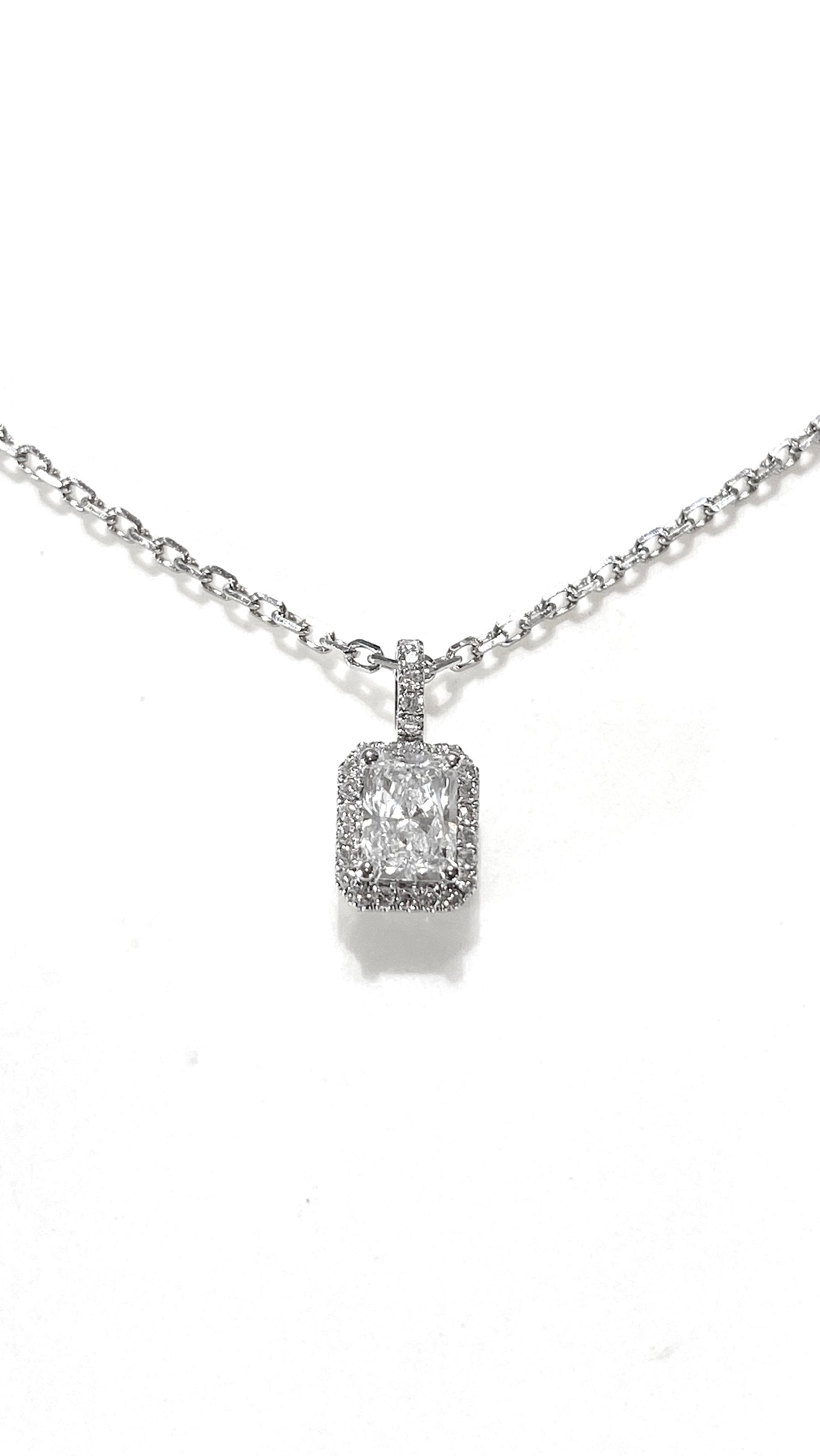 培育鑽石0.5ct 鉑金PT950項鏈 Lab grown diamond Radiant cut Pendant
