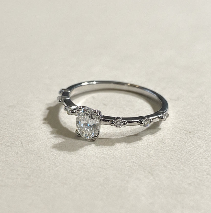 培育鑽石戒指 0.3ct電鍍白金lab grown diamond Ring