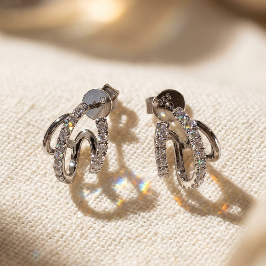 培育鑽石0.22ct電鍍白耳環 Lab grown diamond earrings