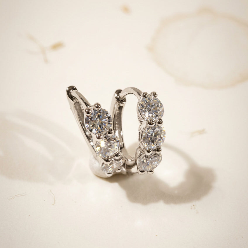 培育鑽石0.518ct電鍍白圈圈耳環 Lab grown diamond earrings