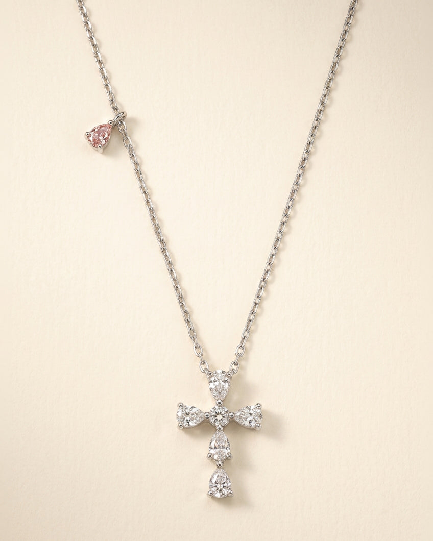 培育鑽石電鍍白金項鏈 0.491ct Lab grown diamond pendant