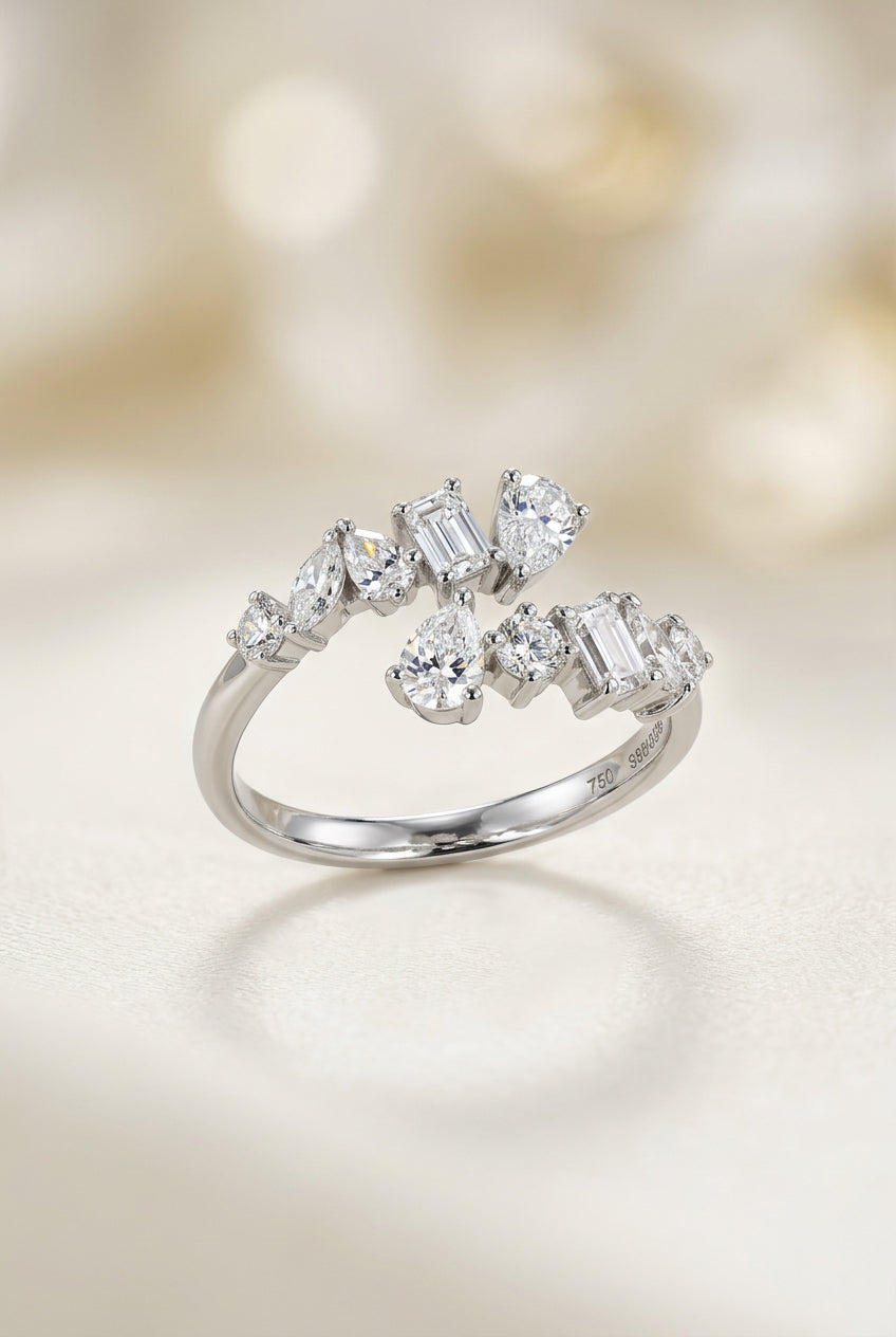 培育鑽石戒指 0.708ct /0.305ct 電鍍白金lab grown diamond Ring