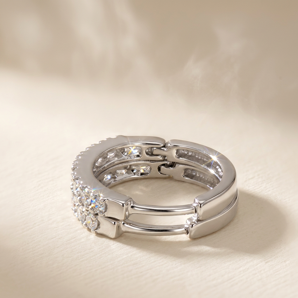 培育鑽石電鍍白金耳環 Lab grown diamond Hoops Earrings SJE7201