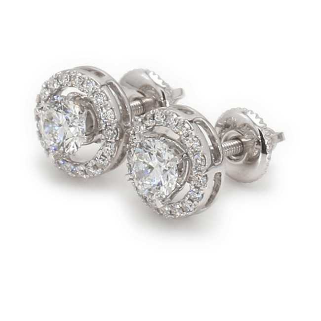 Platinum 950 Halo Earrings SJE31533 0.3ct/0.7ct培育鑽石耳環