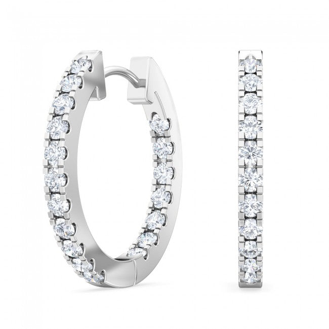 Gold plated Hoops Earrings 0.50 ctw SJE31877