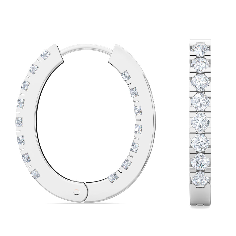 14K White Gold Lab Grown Diamond Hoops Earrings 0.64 ctw SJE31875