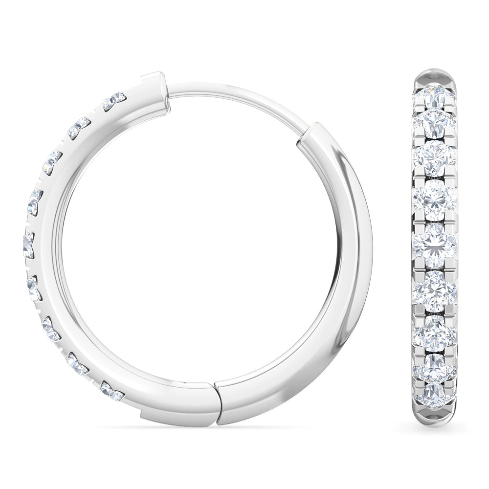 14K White Gold Lab Grown Diamond Hoops Earrings 0.50 ctw SJE31881
