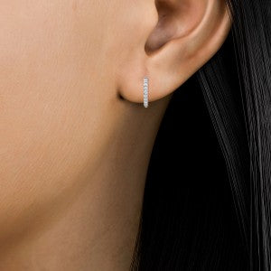14K White Gold Lab Grown Diamond Hoops Earrings 0.50 ctw SJE31881
