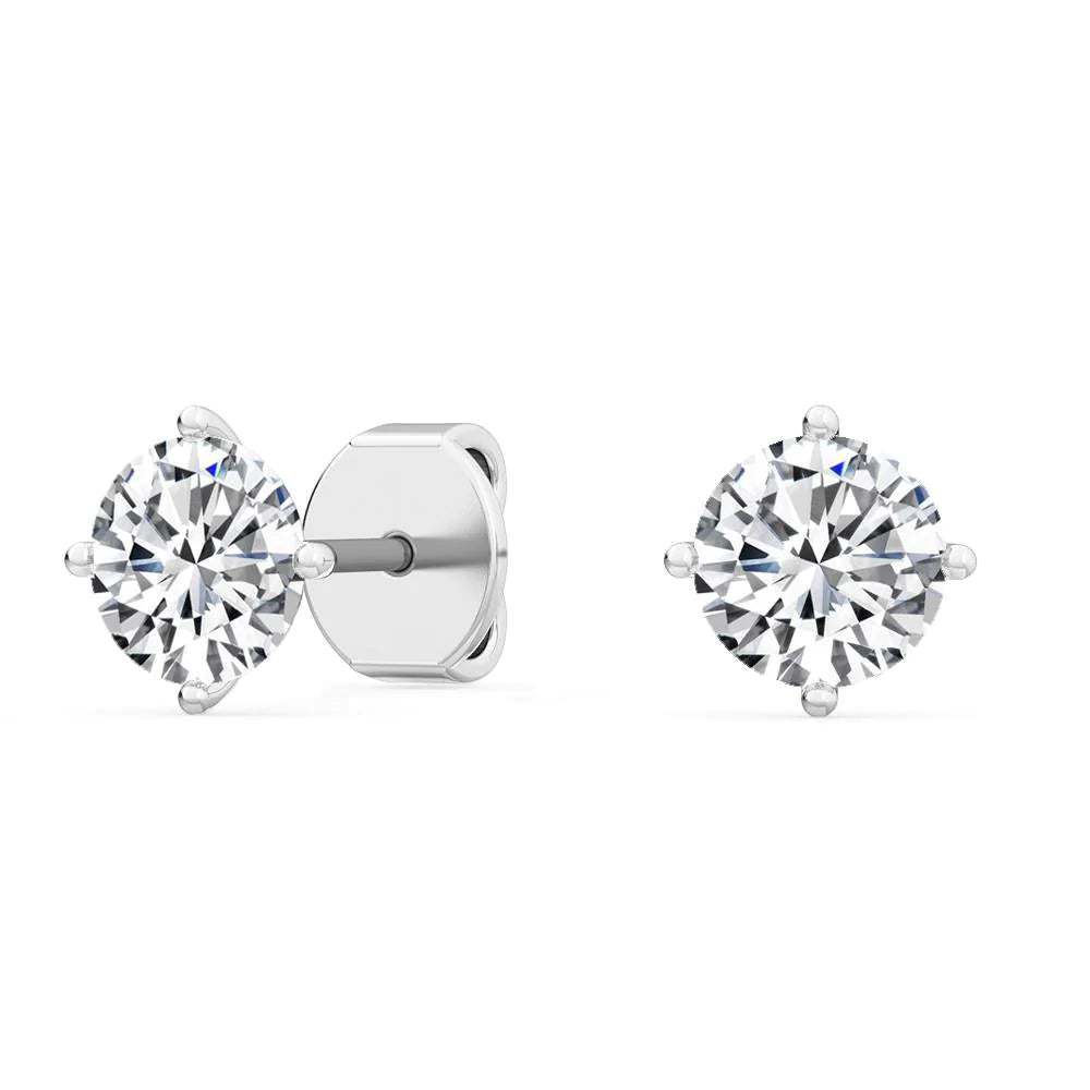 18K White Gold Lab Grown Diamond Solitaire Earrings 1ctw 23214