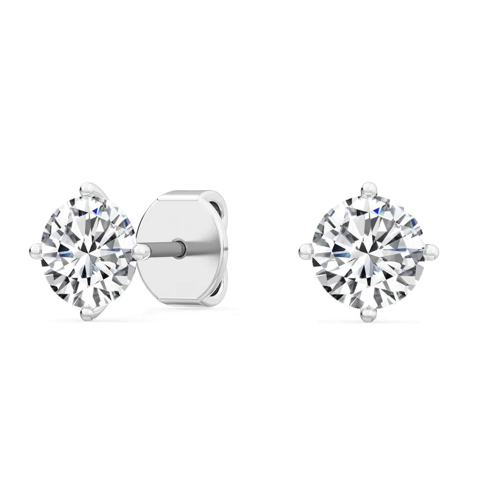 18K White Gold Lab Grown Diamond Solitaire Earrings 2ctw 23214