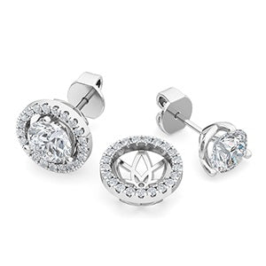 14K White Gold Halo Earrings 0.24 ctw SJE31895