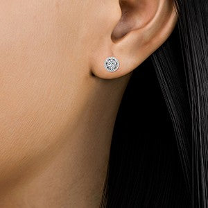 14K White Gold Halo Earrings 0.24 ctw SJE31895