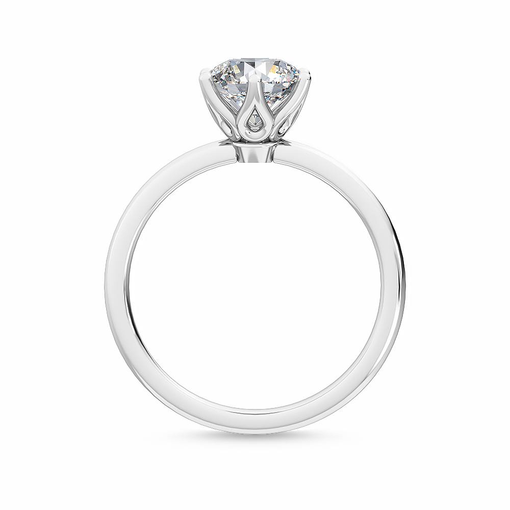 18K White Gold Six Prong Set Solitaire Engagement Ring