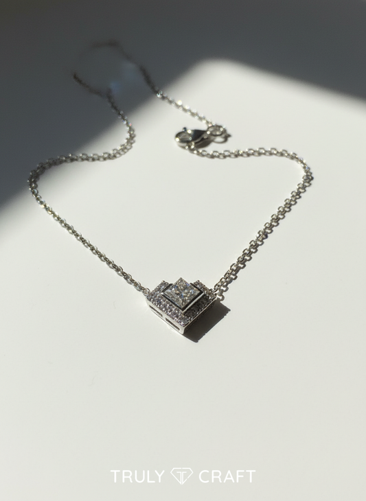 培育鑽石0.53ct 電鍍白金項鏈 Lab grown diamond pendant