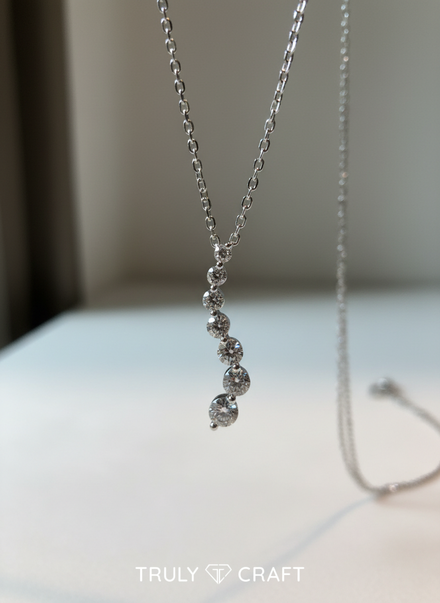 培育鑽石0.83ct 電鍍白金項鏈 Lab grown diamond pendant