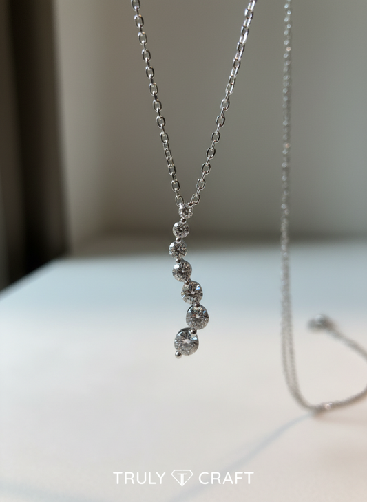 培育鑽石0.83ct 電鍍白金項鏈 Lab grown diamond pendant