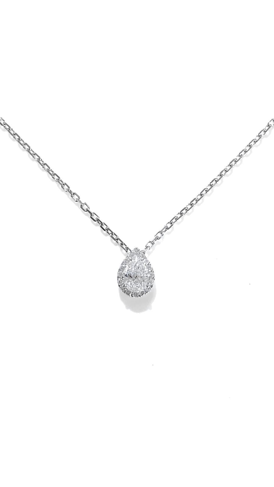 培育鑽石水滴型0.5ct /0.133ct鉑金PT950項鏈 Lab grown diamond pendant