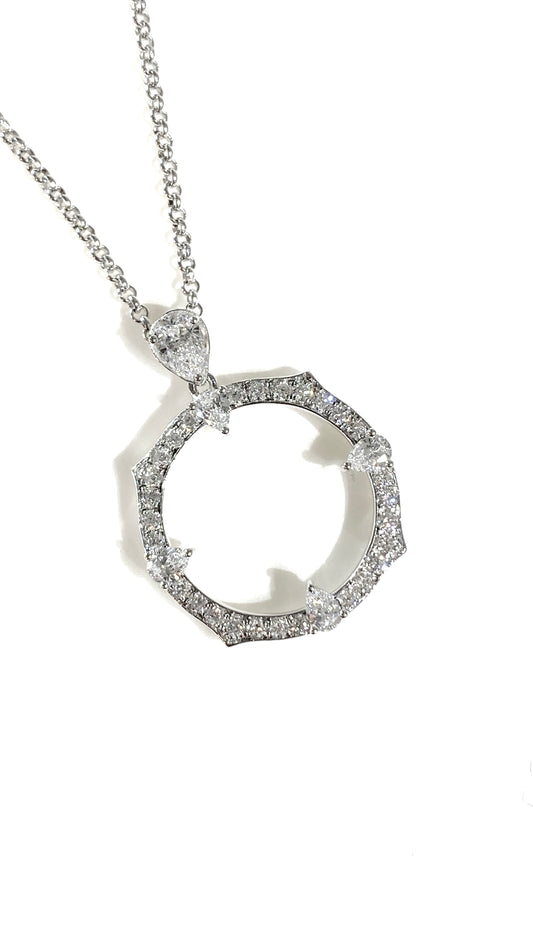 Lab grown Diamond Pendant 20mm 0.357ct/0.589ct培育鑽石頸鏈