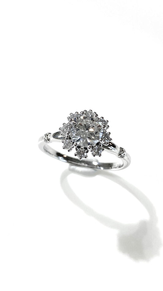 培育鑽石戒指 1ct +0.287ct鉑金 Lab grown diamond  Ring