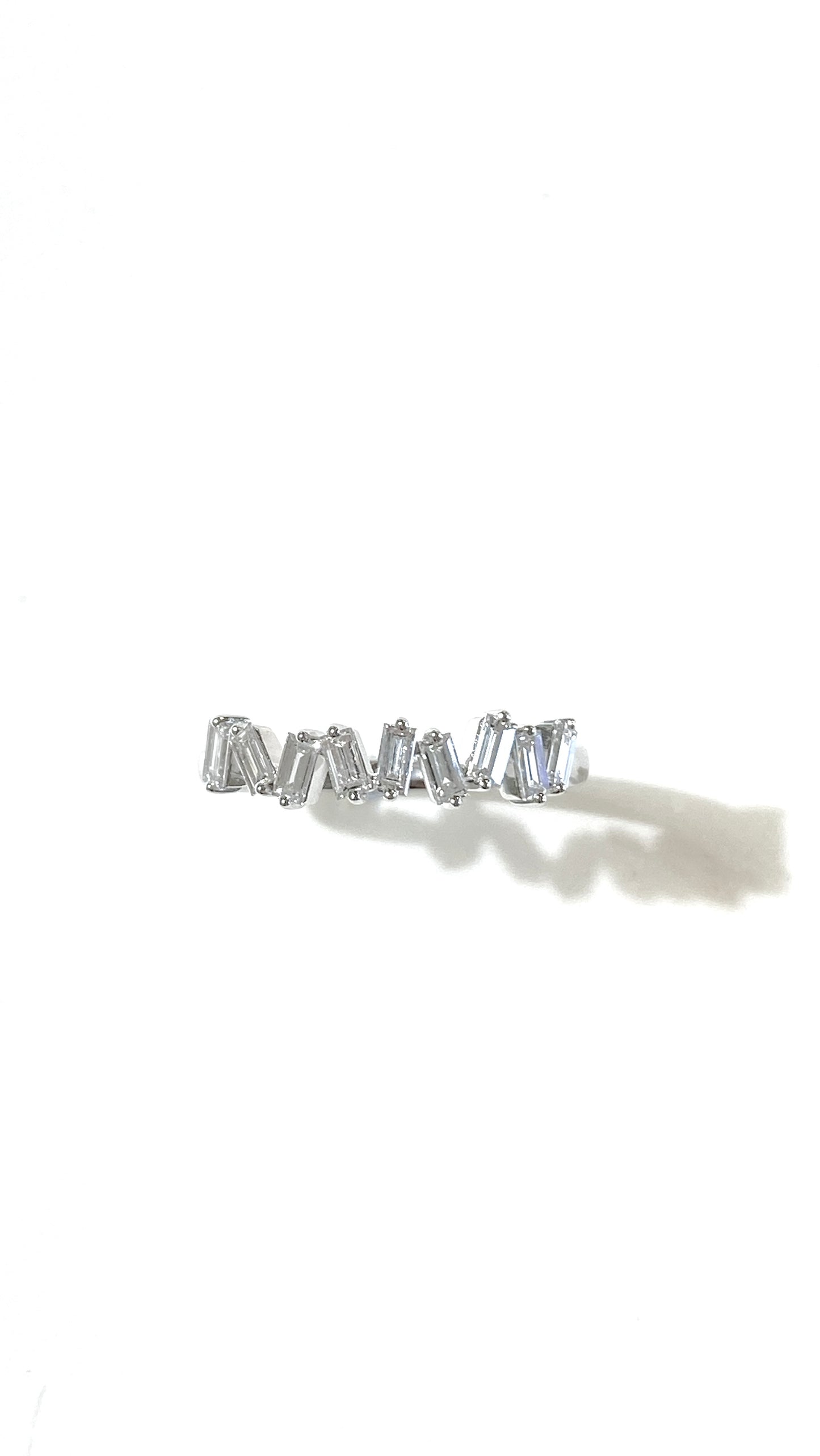 培育鑽石戒指電鍍白祖母綠型0.54ct Lab grown Diamong Ring