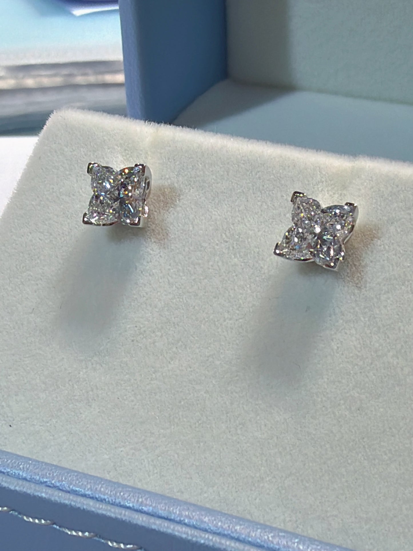 培育鑽石鉑金耳環1ct 一對共2ct 4 pear cut Lab grown diamond earrings