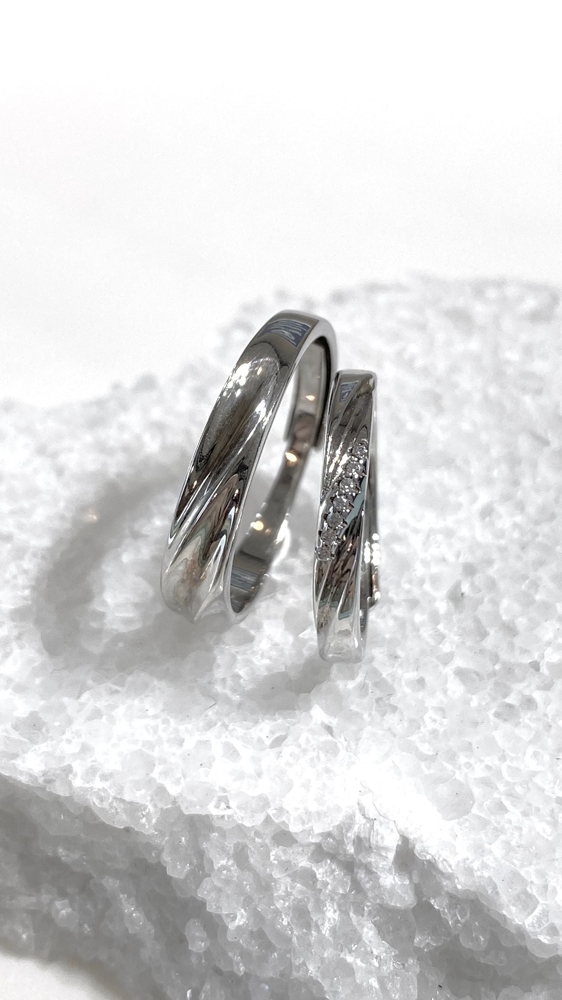 Lab grown diamond Platinum Couple Ring