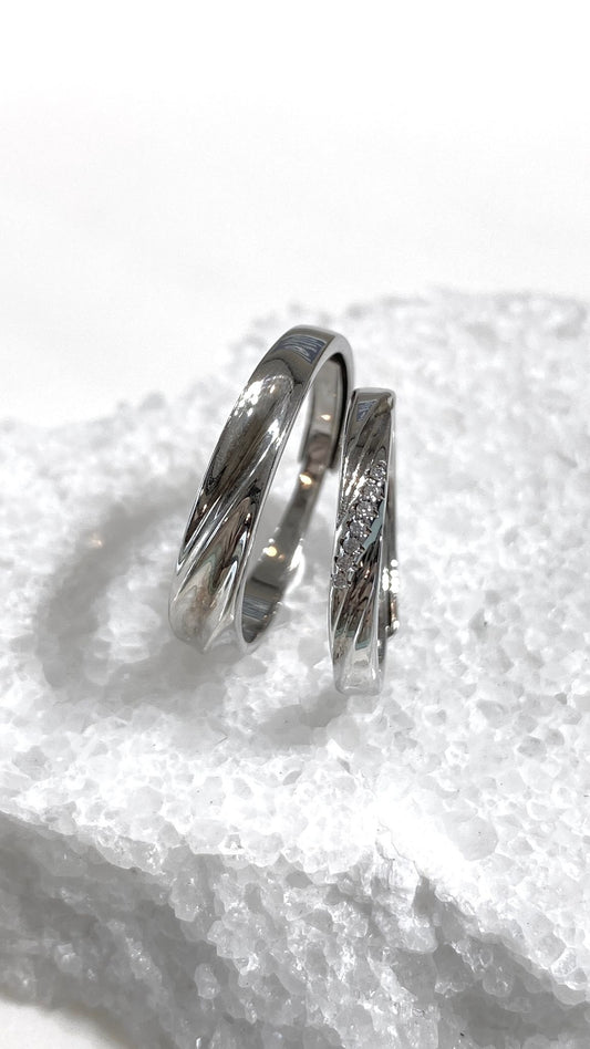 Lab grown diamond Platinum Couple Ring