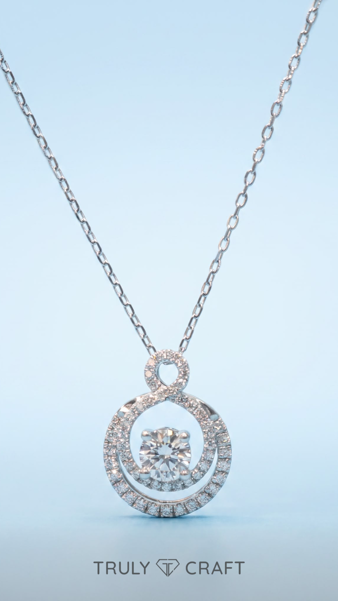 培育鑽石0.535ct +0.371ct 電鍍白金項鏈 Lab grown diamond pendant