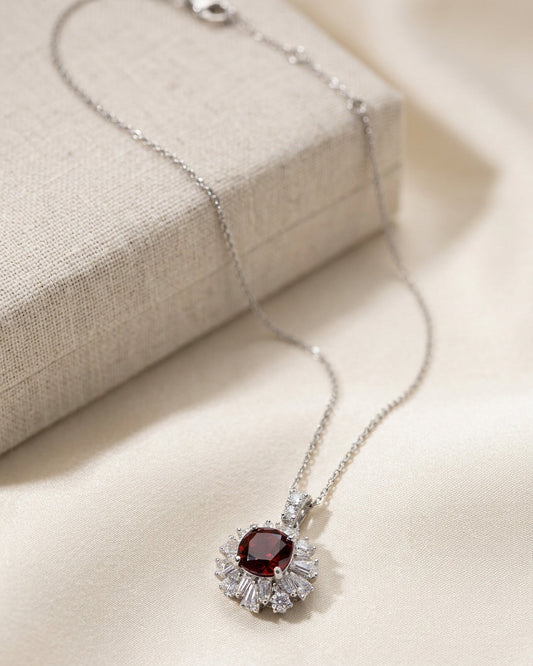 紅寶及培育鑽石電鍍白金項鏈 1.18ct/0.853ct Lab grown diamond pendant