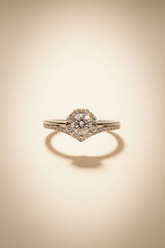 培育鑽石戒指 0.512ct /0.337ct 電鍍白金lab grown diamond Ring