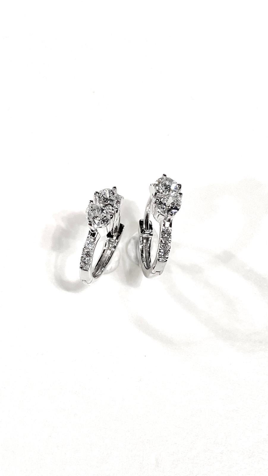 培育鑽石0.76ct/pair 電鍍白金耳環 Lab grown diamond earrings