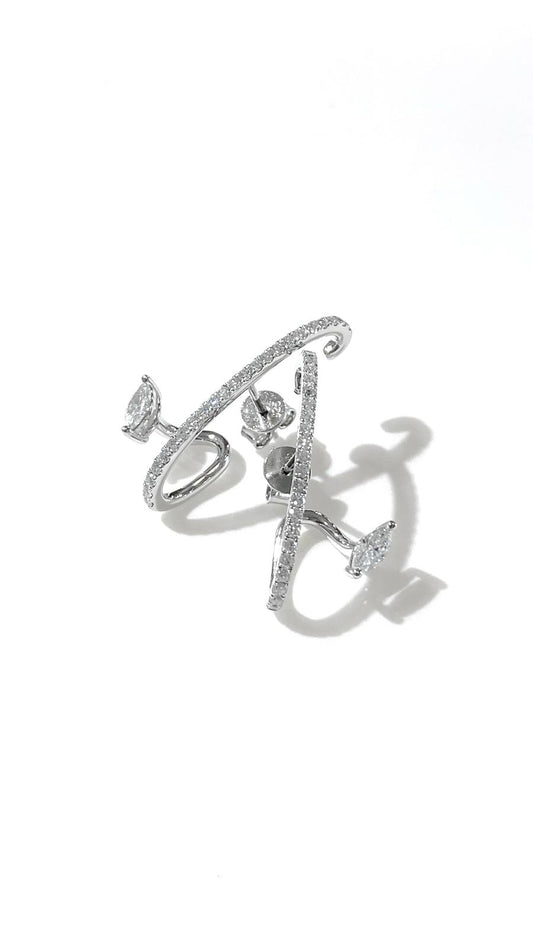 培育鑽石0.175ct/0.124ct電鍍白耳環 Lab grown diamond earrings